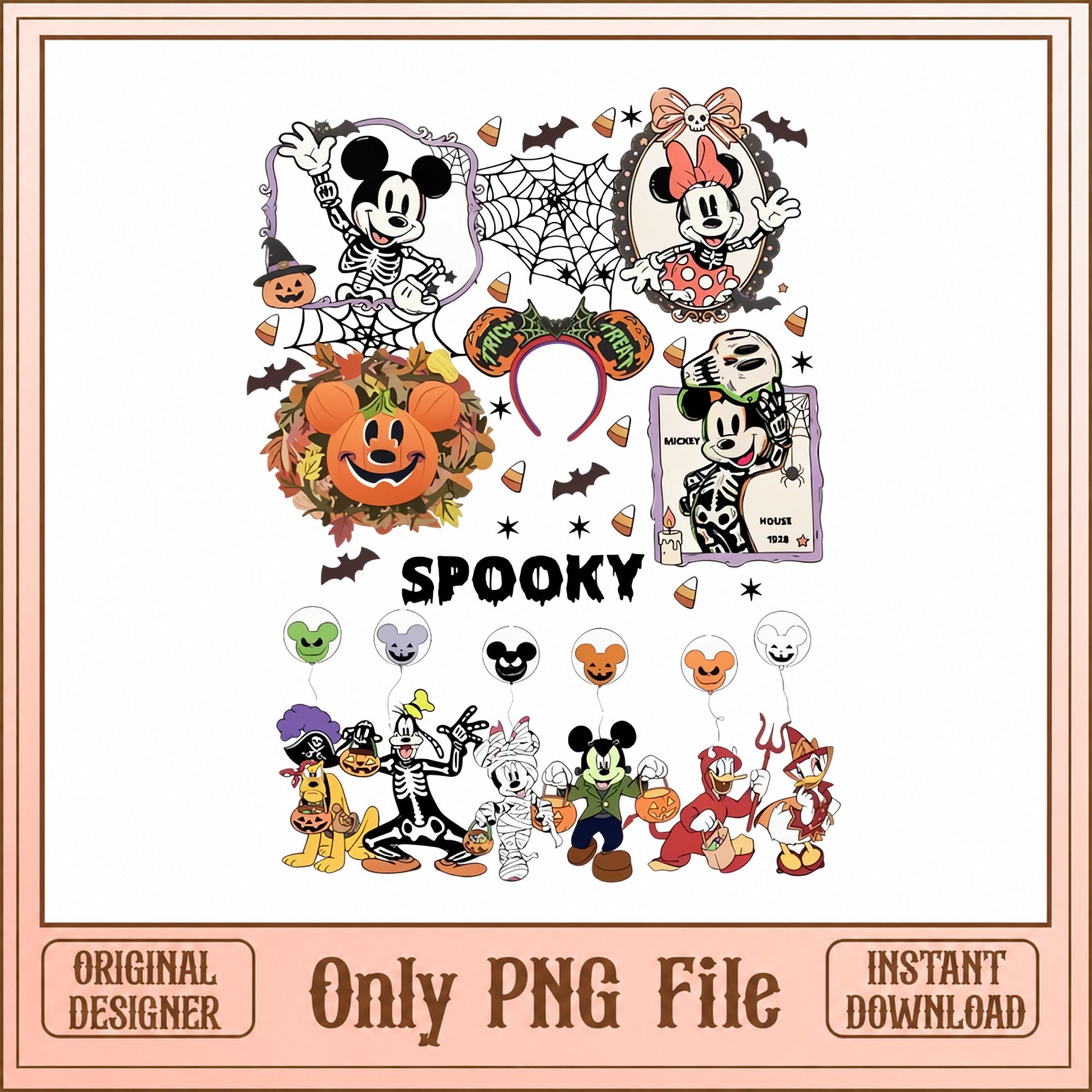 Mickey And Minnie Halloween PNG, Disney Spooky Bundle, PNG