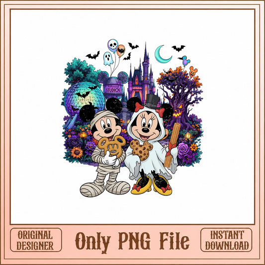 Mickey And Minnie Halloween SVG, Disney Castle PNG, SVG PNG