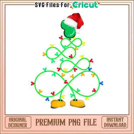 Mickey Christmas tree png, christmas tree mickey hat santa