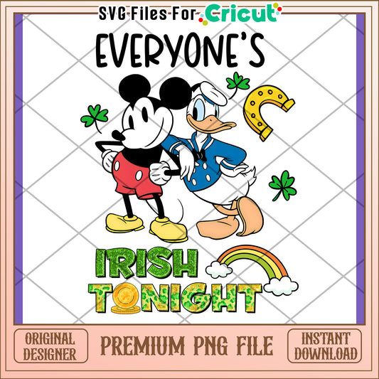Mickey & Donald St Patricks Day PNG