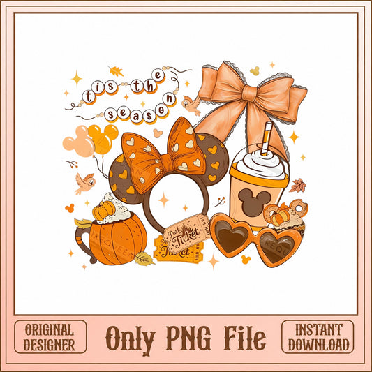 Mickey Fall Tis The Season PNG, Disney Autumn Thanksgiving, PNG