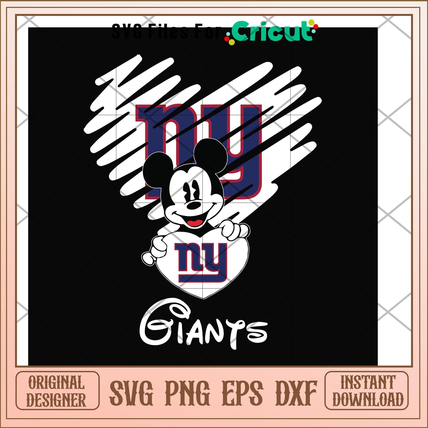 Mickey Giants heart shape svg, mickey svg, new nfl svg
