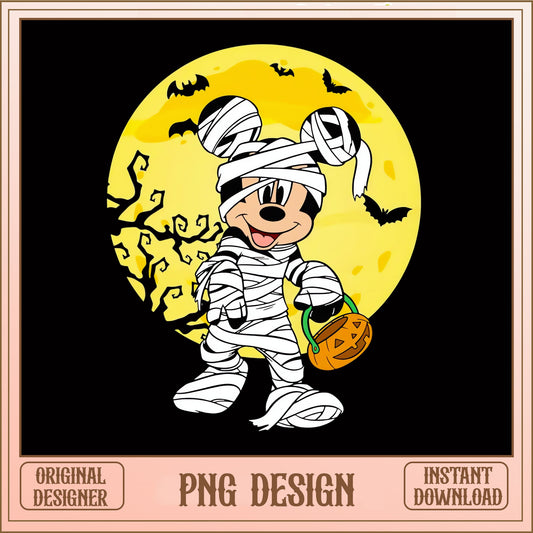 Mickey Halloween Mummy PNG, Cute Mickey Mouse PNG, Disney Halloween PNG