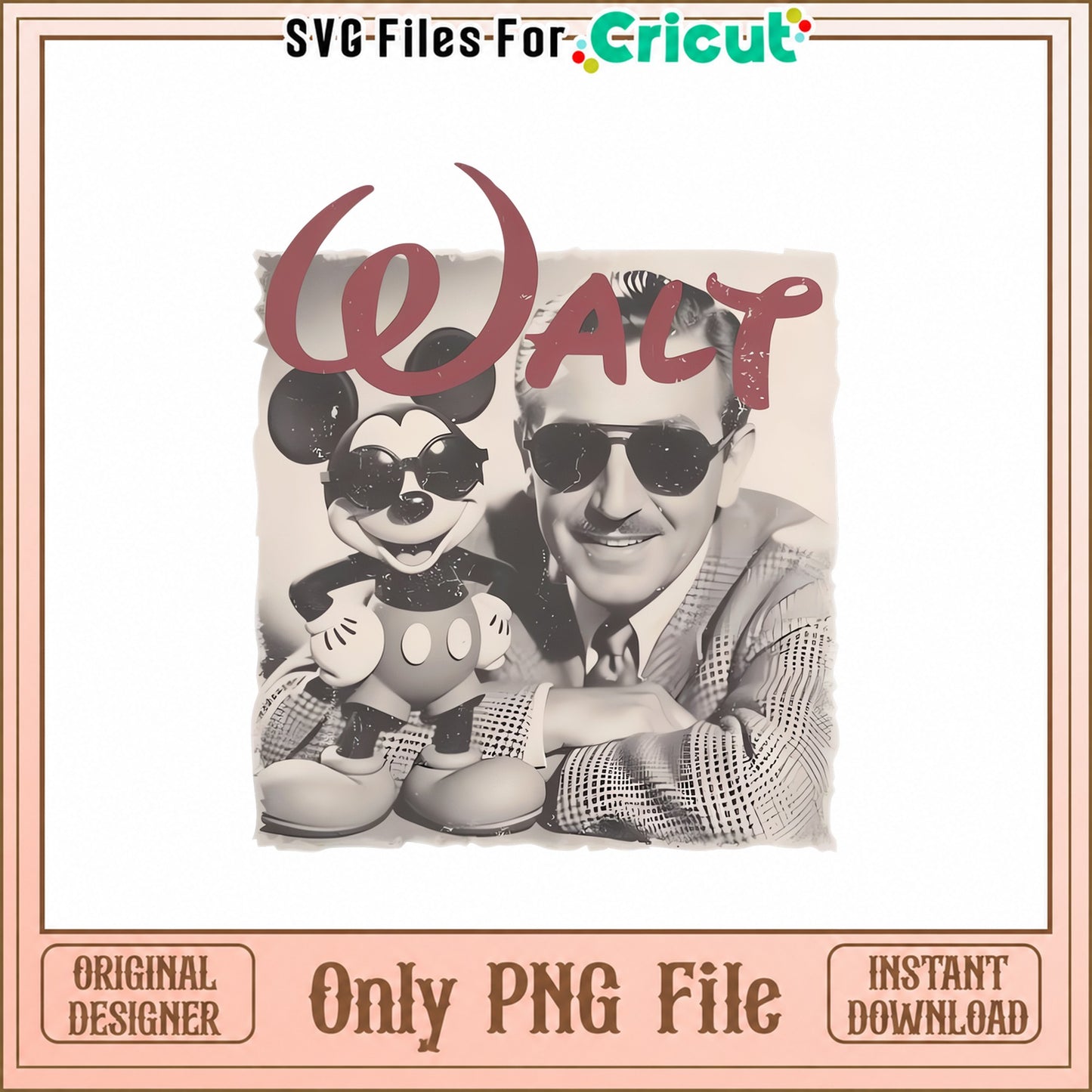 Mickey Mouse And Walt Disney PNG, Vintage Retro Disney, PNG