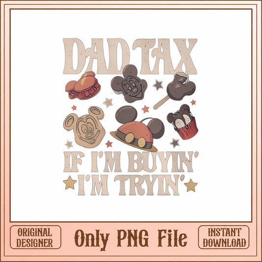 Mickey Mouse Dad Tax PNG, Disney Father's Day, Retro PNG