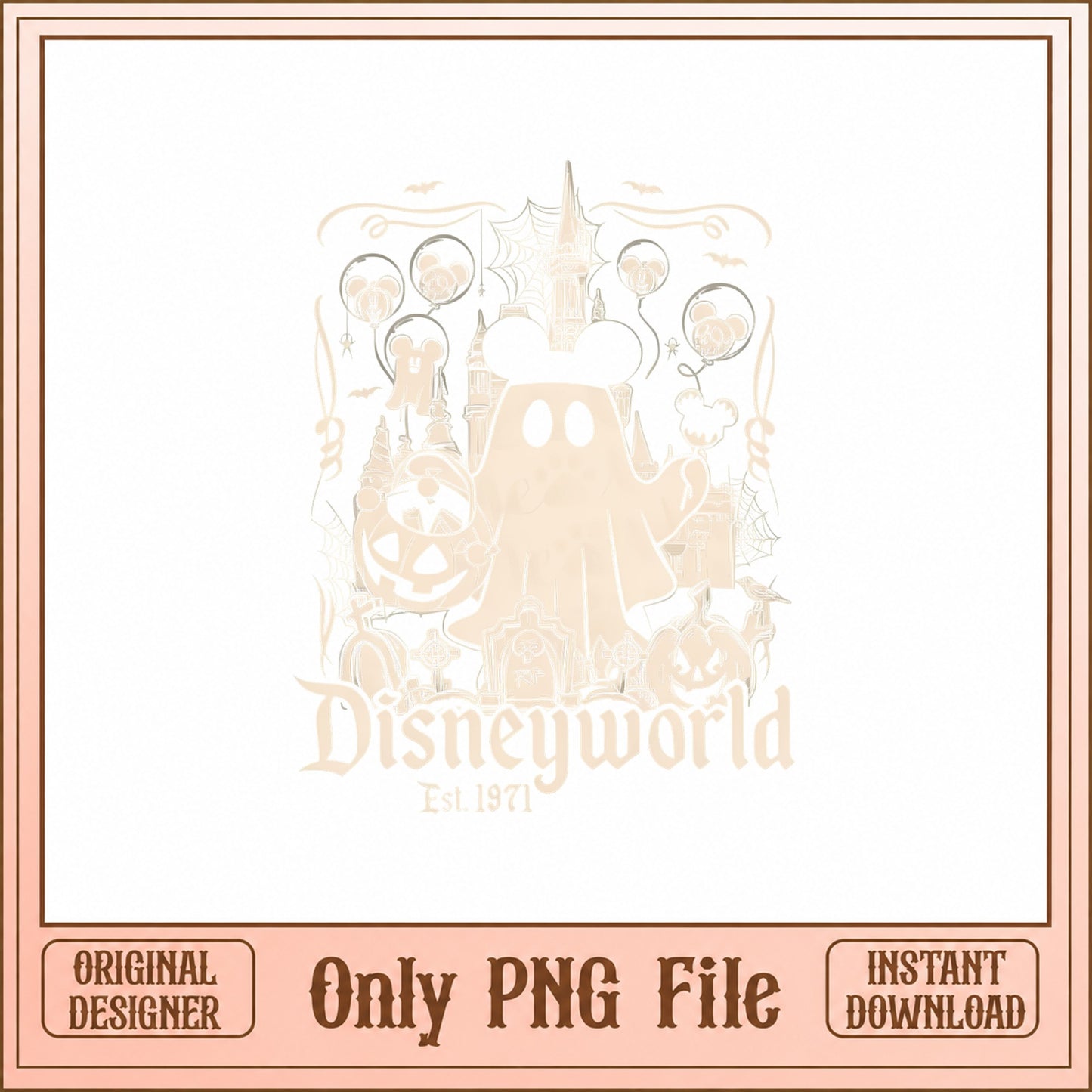 Mickey Mouse Disneyworld Est 1971 PNG, Disney Castle, Halloween PNG