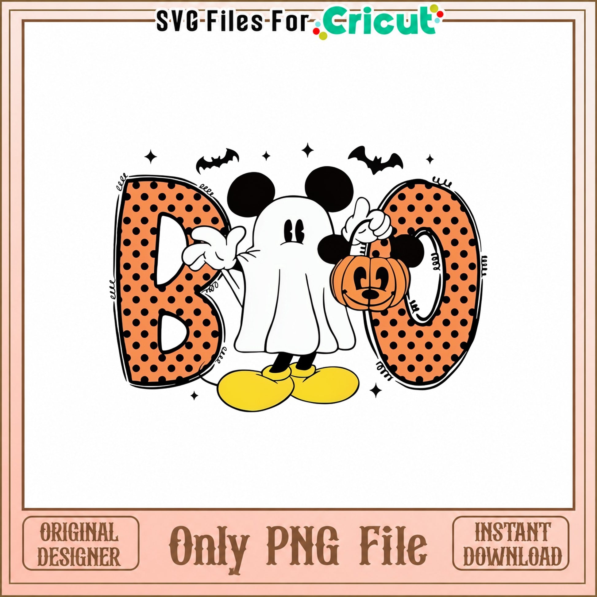 Mickey Mouse Ghost Boo PNG, Disney Halloween PNG, PNG File