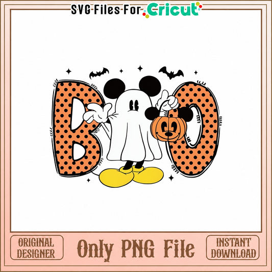 Mickey Mouse Ghost Boo PNG, Disney Halloween PNG, PNG File