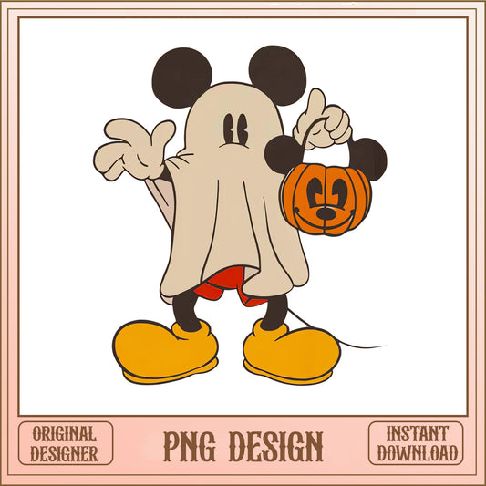 Mickey Mouse Ghost Halloween PNG, Disney Halloween PNG, Spooky Mickey PNG