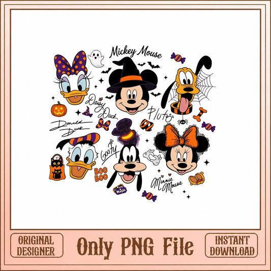 Mickey Mouse Halloween Bundle PNG, Disney Halloween, Clipart PNG
