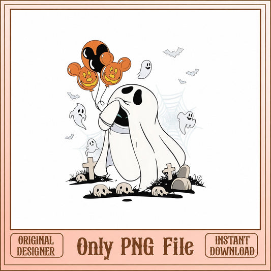 Mickey Mouse Halloween Ghost PNG, Disney Halloween PNG, Spooky PNG