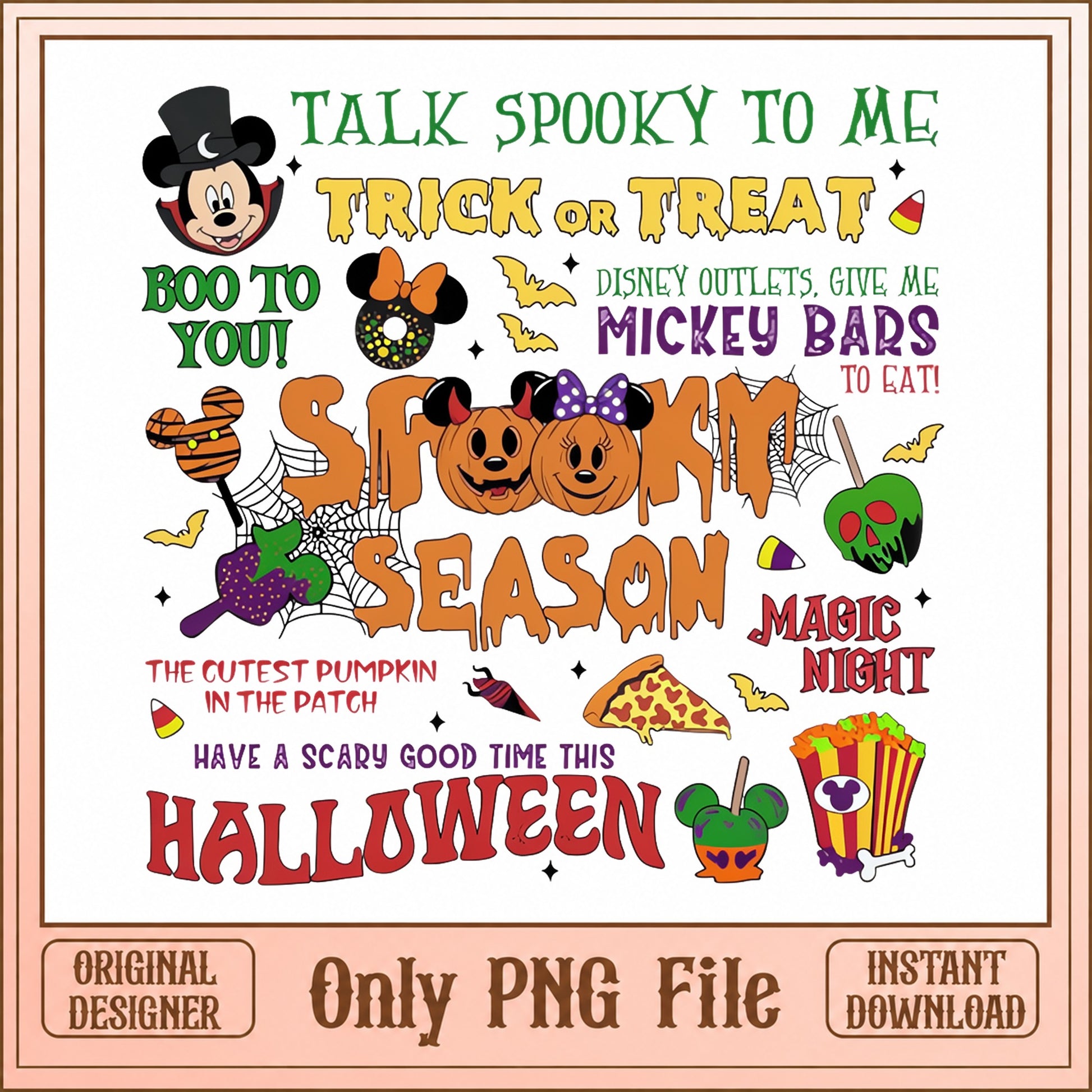 Mickey Mouse Halloween PNG Bundle, Disney Spooky Season, Trick Or Treat PNG