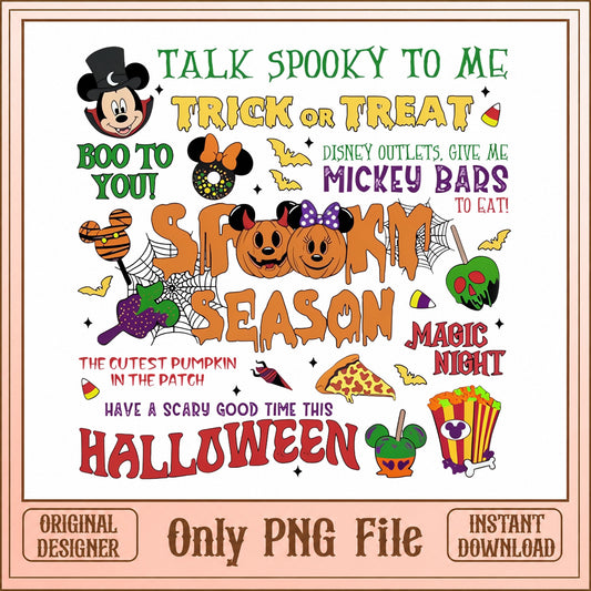 Mickey Mouse Halloween PNG Bundle, Disney Spooky Season, Trick Or Treat PNG