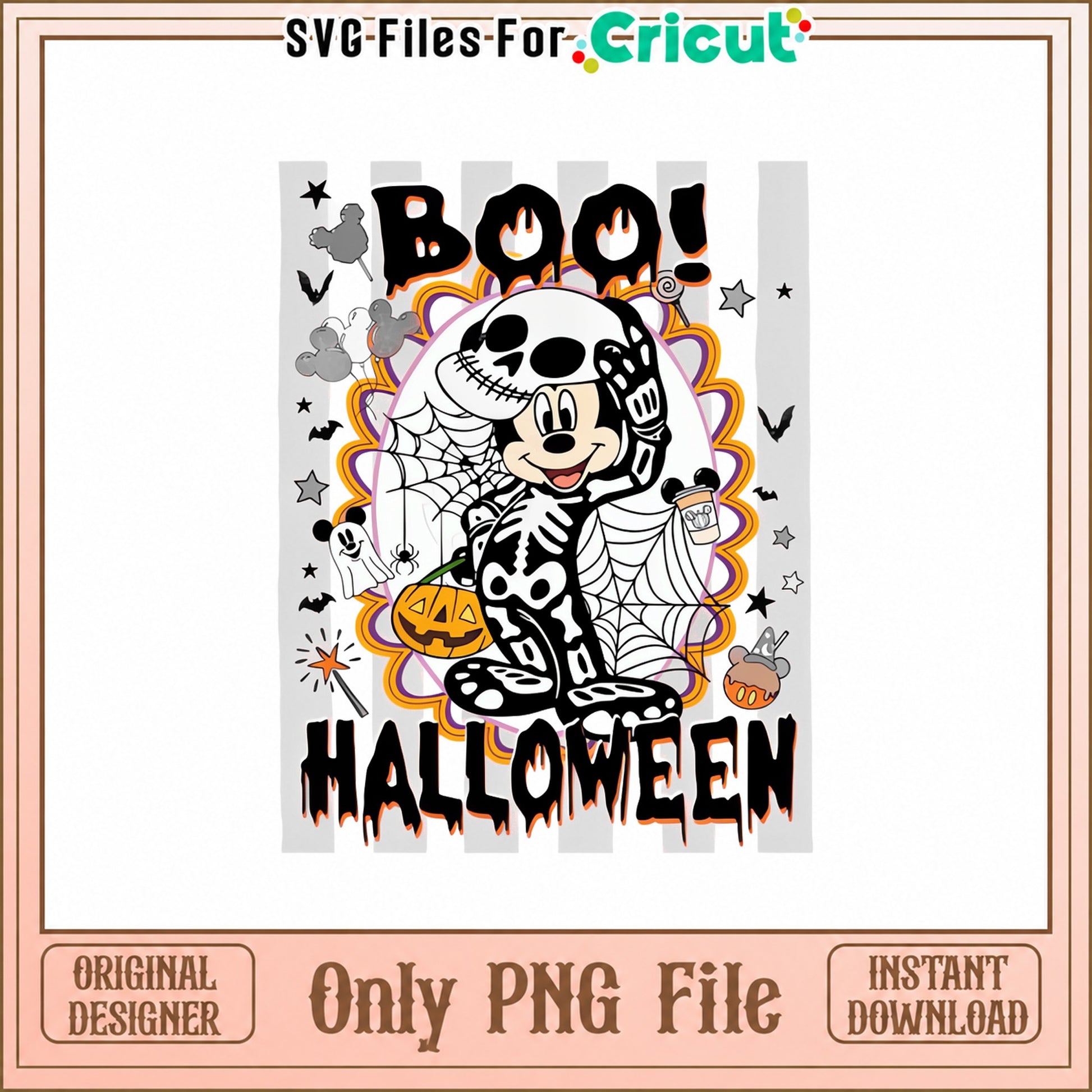 Mickey Mouse Halloween PNG, Disney Boo Skeleton PNG