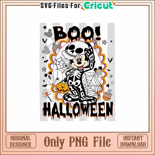 Mickey Mouse Halloween PNG, Disney Boo Skeleton PNG