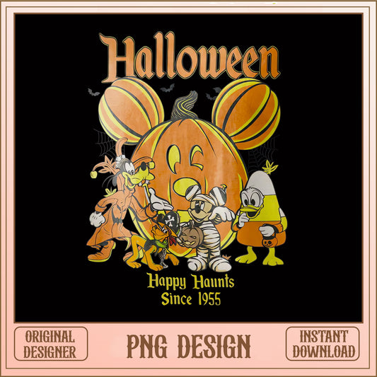 Mickey Mouse Halloween PNG, Disney Friends Happy Haunts 1955, Spooky PNG