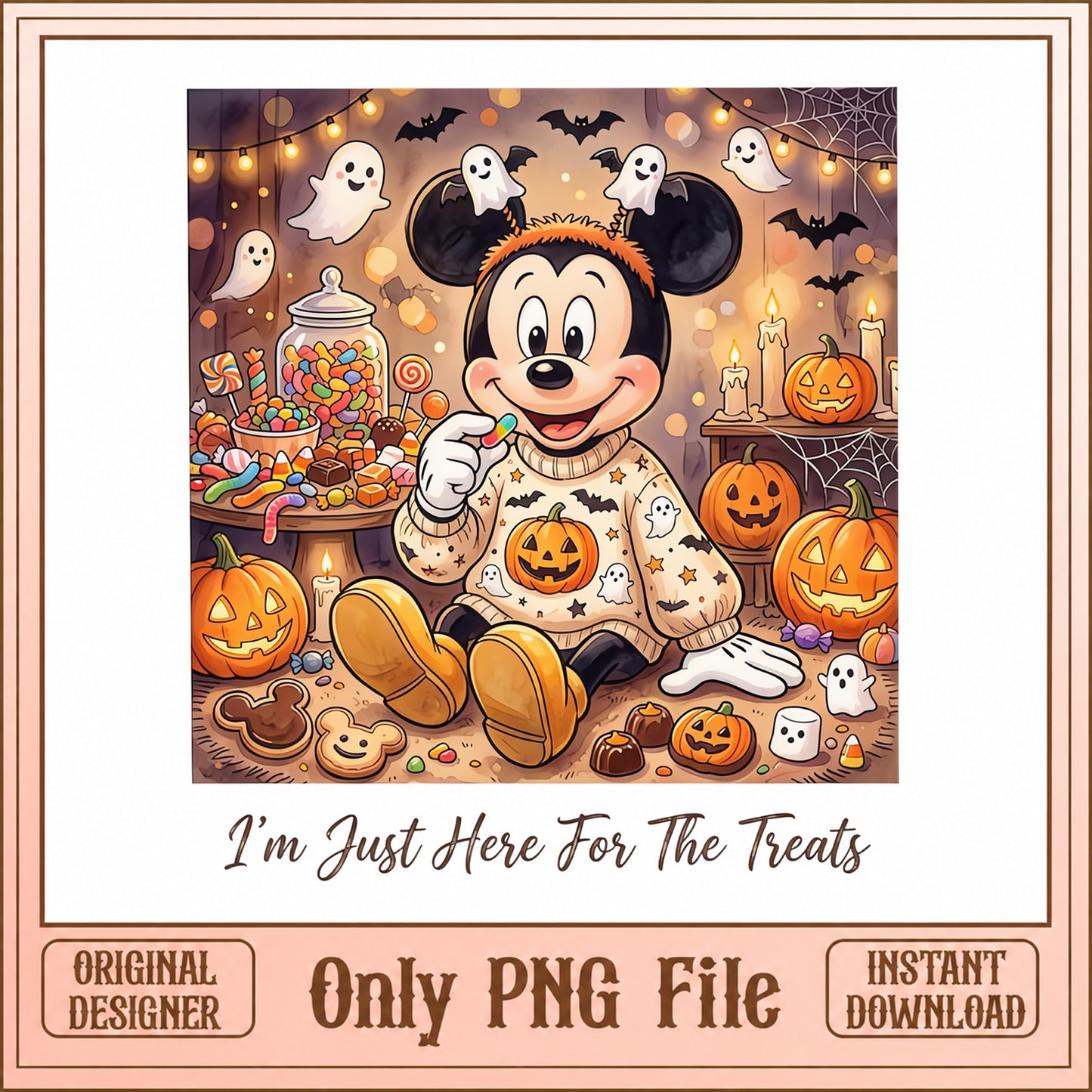 Mickey Mouse Halloween PNG, Disney Halloween Treats, PNG File