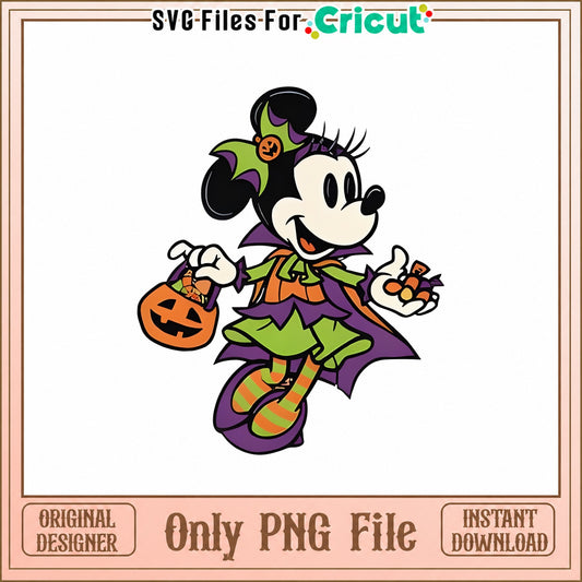 Mickey Mouse Halloween PNG, Disney Minnie Witch PNG