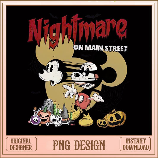 Mickey Mouse Halloween PNG, Nightmare On Main Street, Disney Halloween PNG