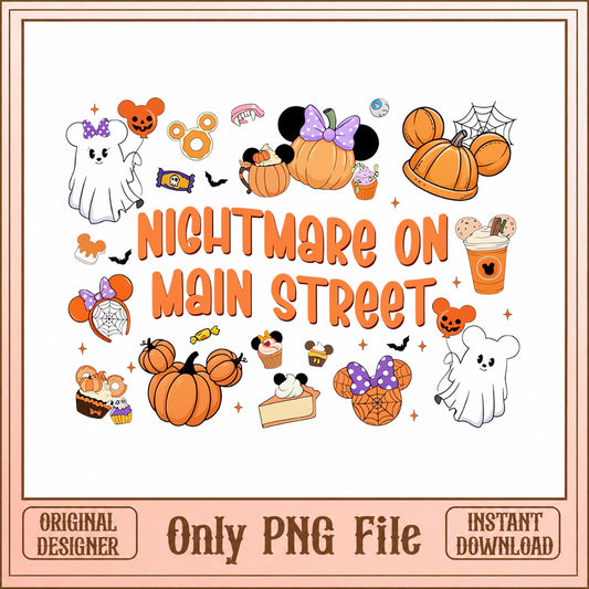 Mickey Mouse Halloween SVG Bundle, Nightmare Main Street, PNG