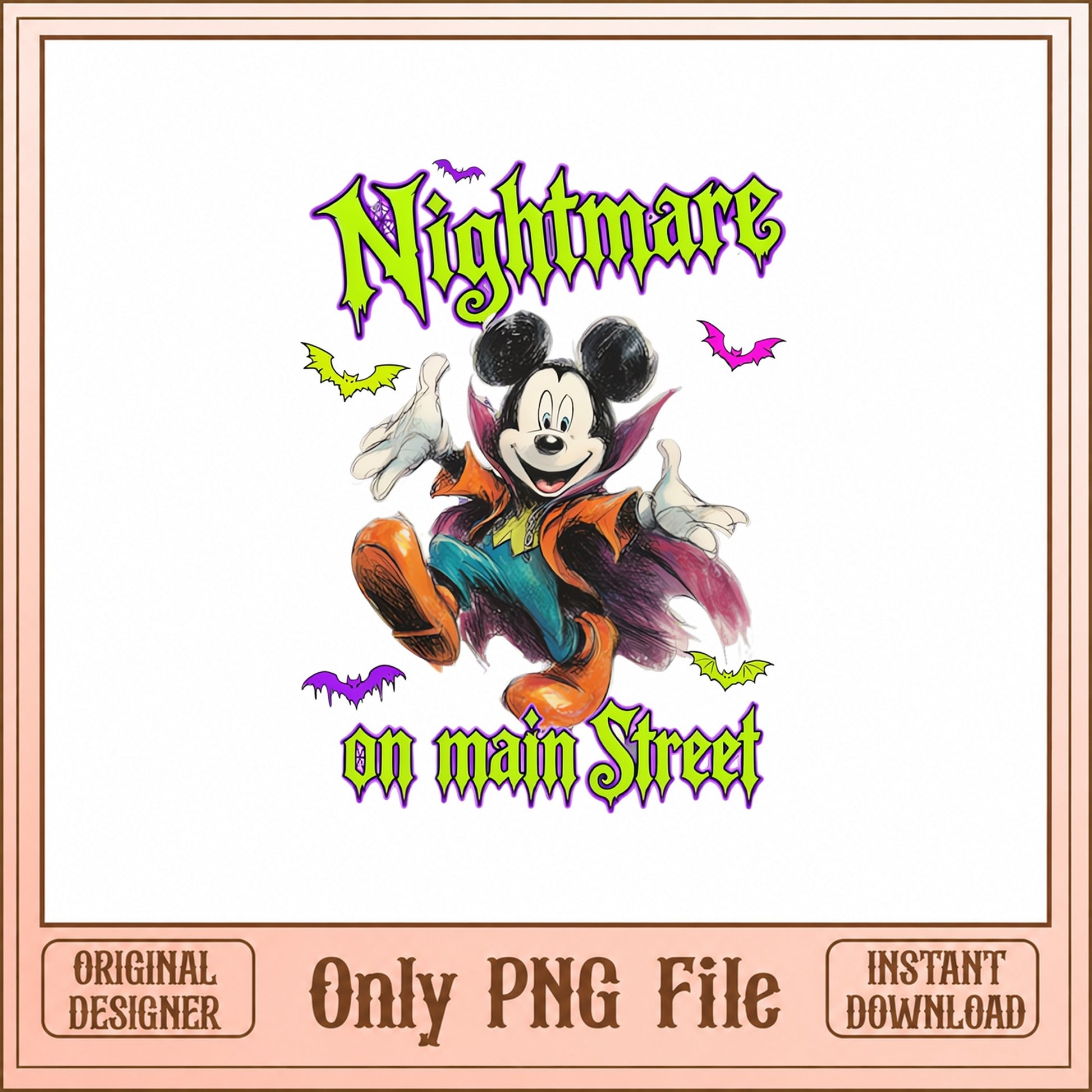 Mickey Mouse Halloween SVG, Nightmare On Main Street, Disney PNG
