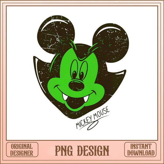 Mickey Mouse Halloween Vampire PNG, Disney Halloween PNG, Retro PNG