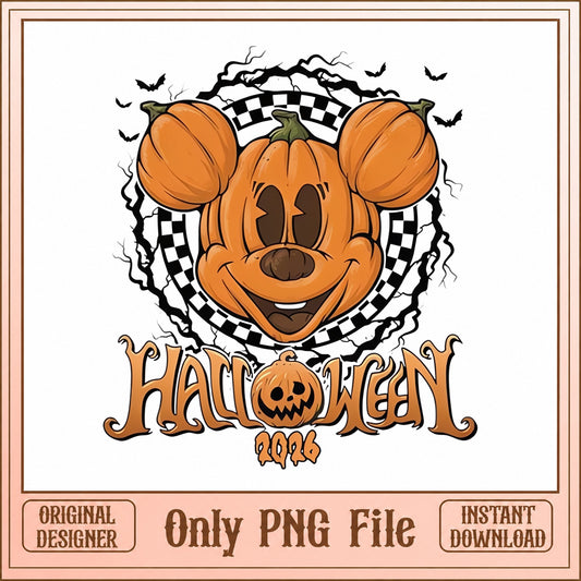 Mickey Mouse Pumpkin Halloween PNG, Disney Halloween, Cute PNG