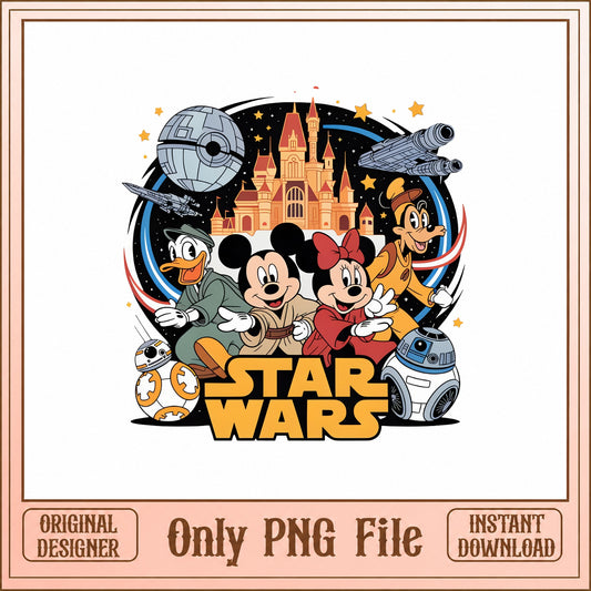 Mickey Mouse Star Wars PNG, Disney Characters Castle, PNG File
