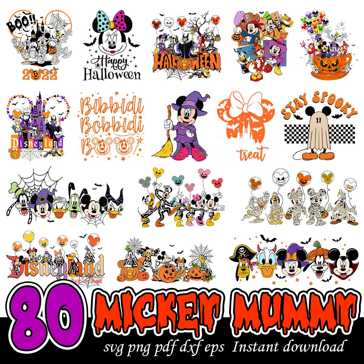 Mickey Mummy Bundle SVG Files, Disney Mummy svg bundle