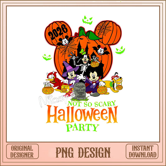 Mickey Not So Scary Halloween Party PNG, Disney PNG, Halloween PNG