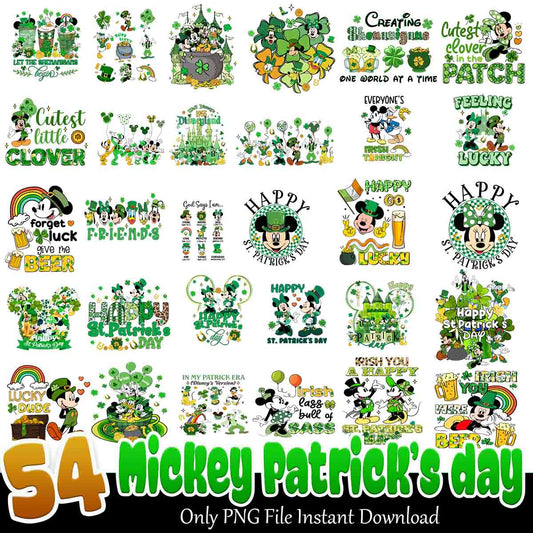 Mickey Patrick's Day Bundle PNG, Happy St.Patrick's day Mickey bundle