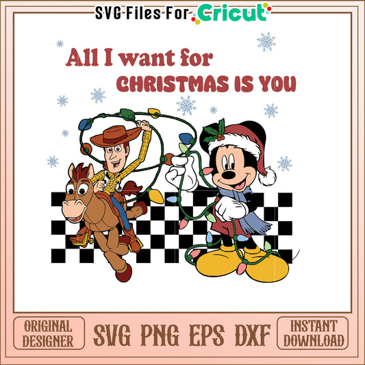 Mickey & Woody Christmas SVG