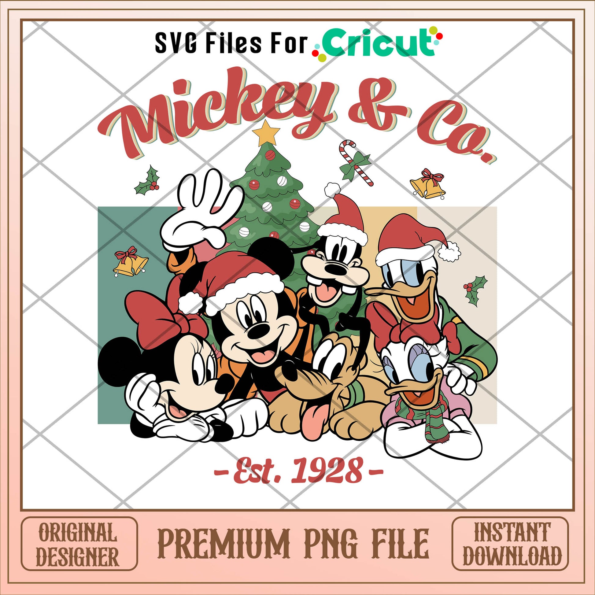 Mickey & co est 1928 christmas png, mickey png, christmas png