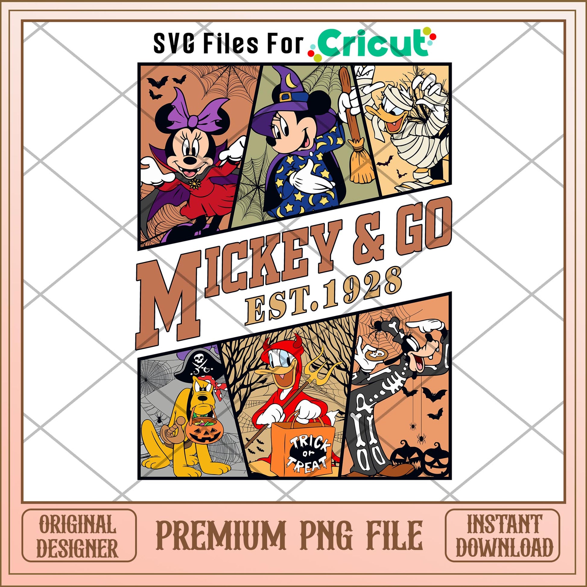 Mickey & co est 1928 png, mickey png, halloween png