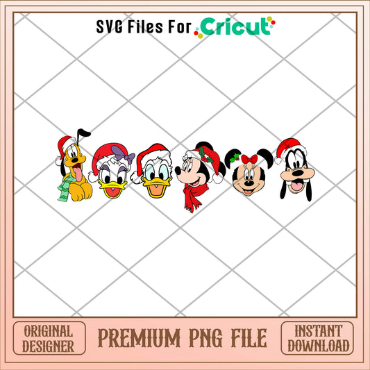 Mickey and friends christmas png, mickey mouse png, christmas png