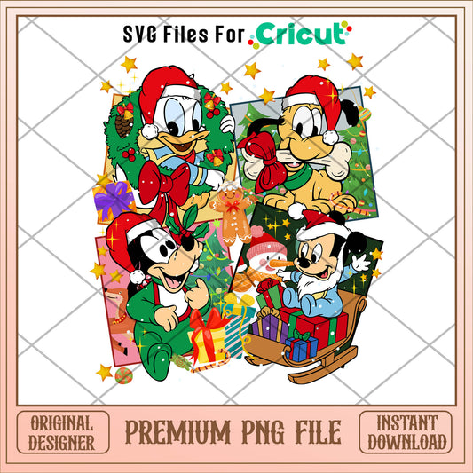 Mickey and friends christmas png, mickey png, christmas png