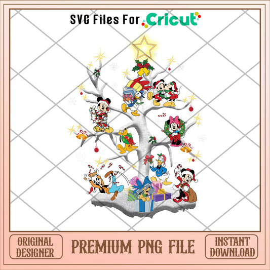 Mickey and friends christmas tree png, mickey png, christmas png