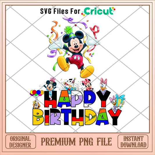 Mickey and friends happy birthday png, mickey png, christmas png