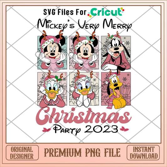 Mickey and friends very marry christmas 2023 png, mickey png, christmas png