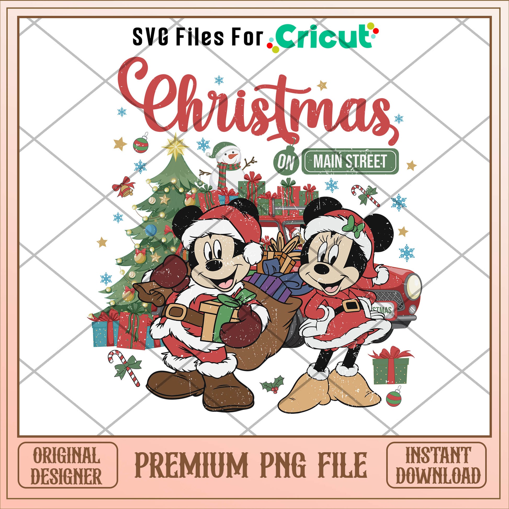 Mickey and minnie christmas main street png, mickey png, christmas png