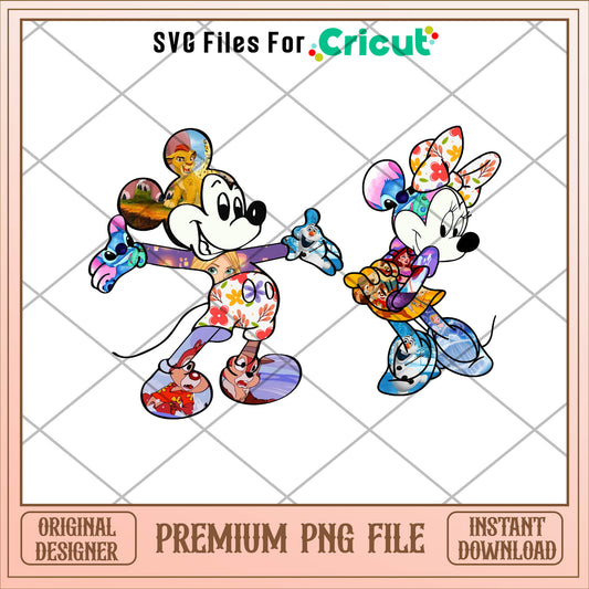 Mickey and minnie color png, mickey png, christmas png