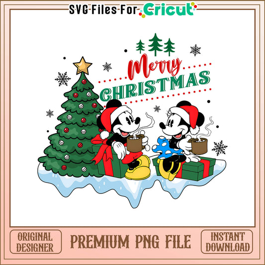 Mickey and minnie merry christmas png, disney christmas tree png