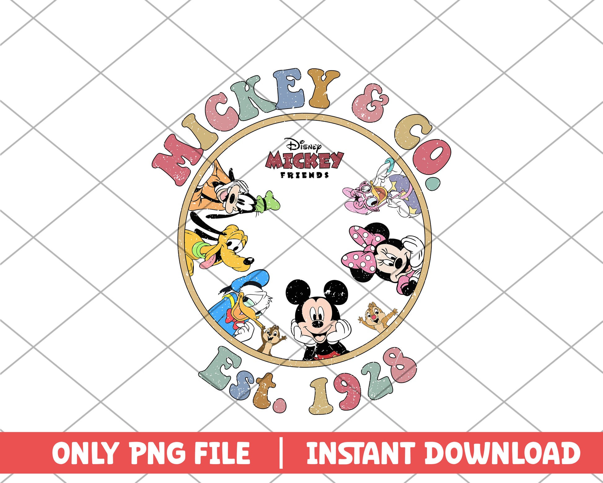 Mickey & co est 1928 disney png