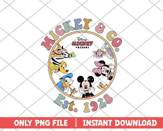 Mickey & co est 1928 disney png