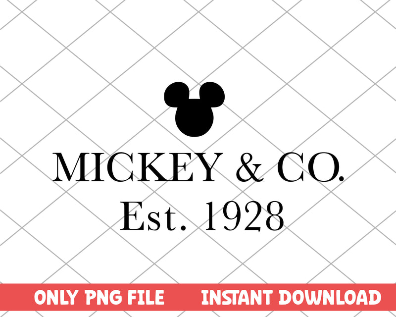 Mickey & co est 1928 disney png 