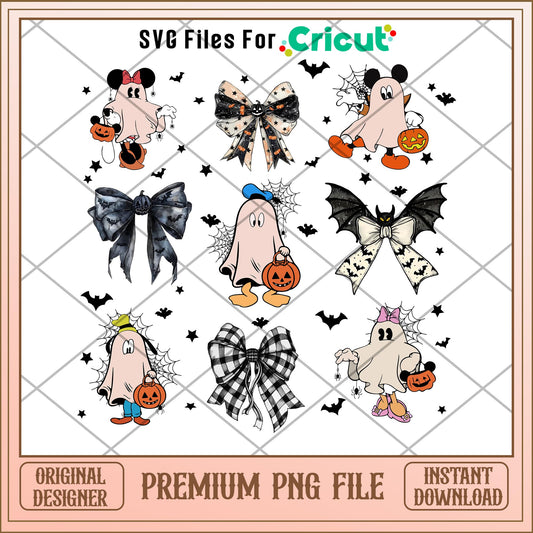 Mickey cosplay ghost and bow png, mickey png, halloween png