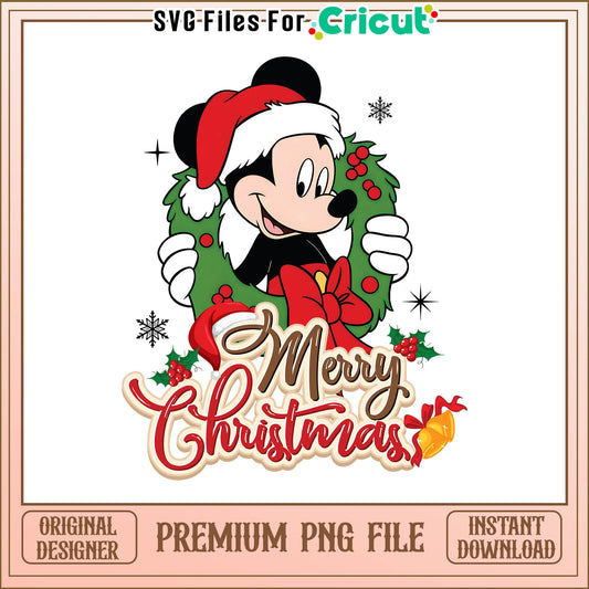 Mickey disney merry christmas png, mickey mouse christmas png