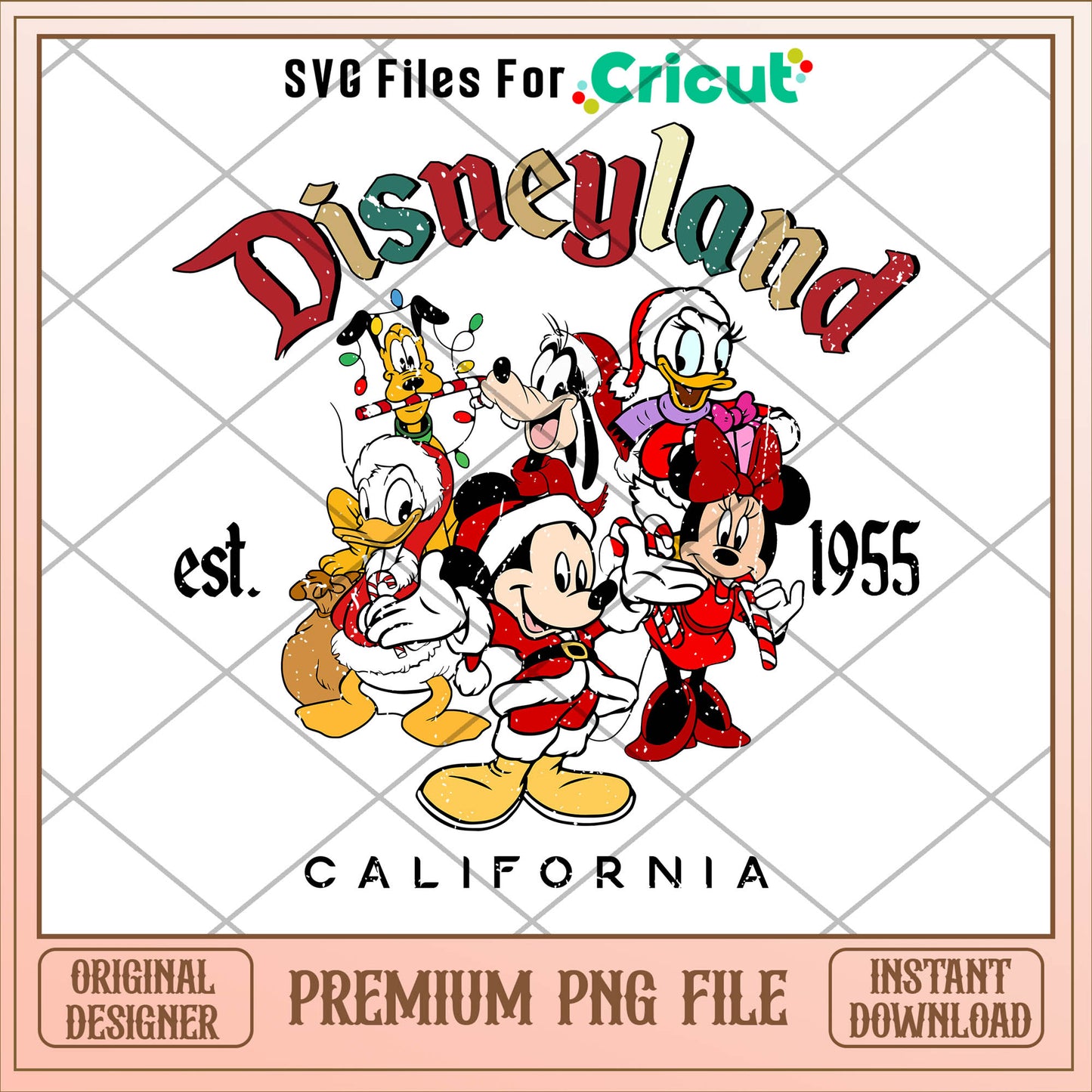 Mickey disneyland california 1995 png, mickey png, christmas png