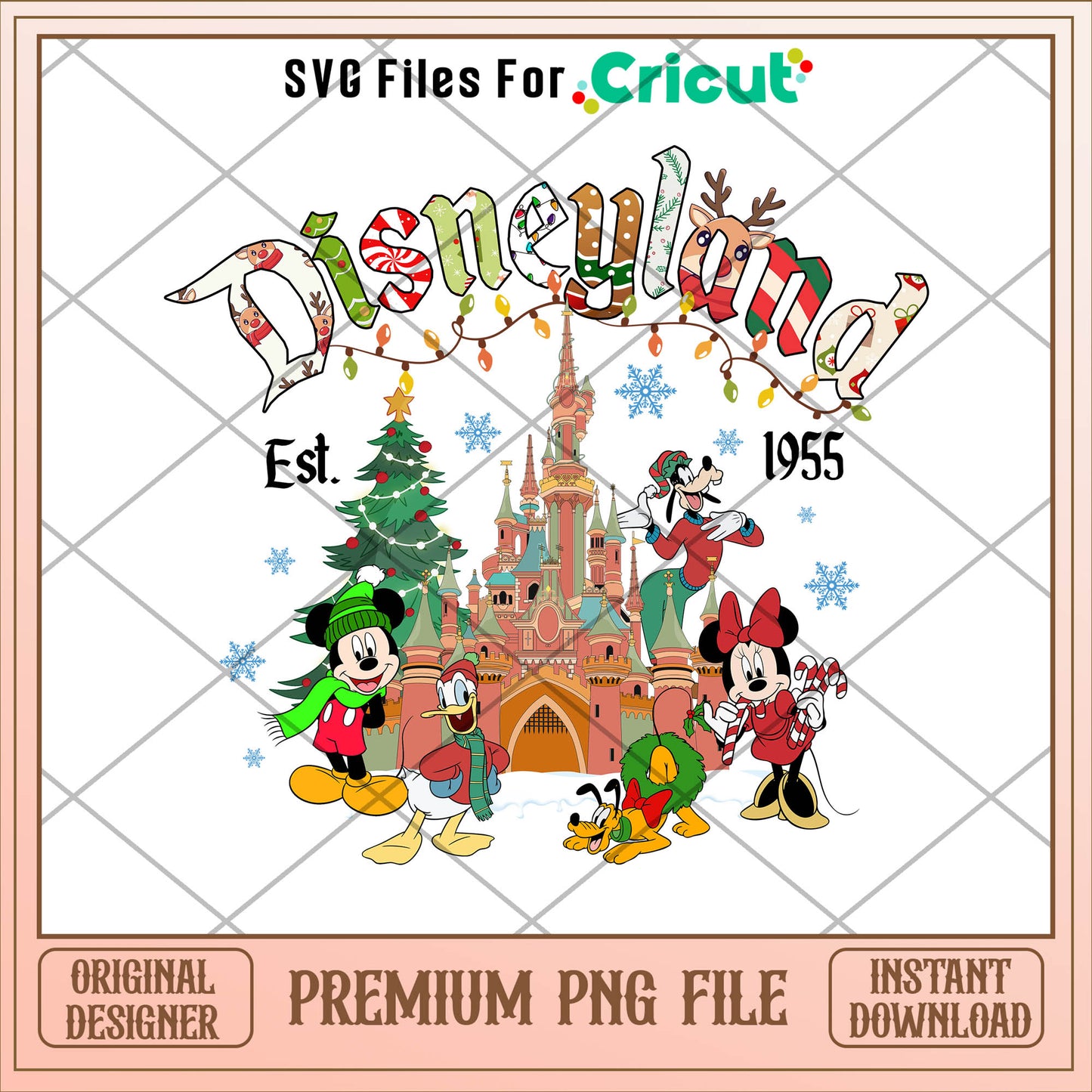 Mickey disneyland est 1955 png, mickey png, christmas png