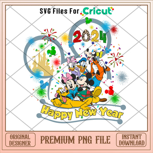 Mickey happy new year firework png, mickey png, christmas png
